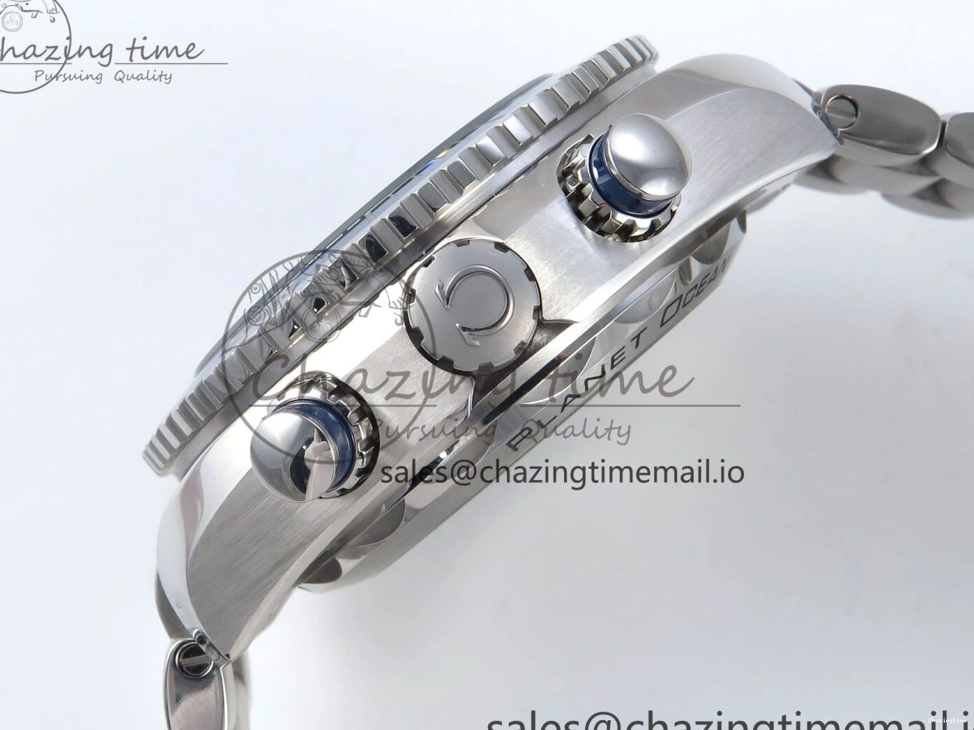 1231 FreshLook Planet Ocean Master Chronometer 600M 45.5mm SS SCF 1:1 Best Edition Black Bezel Black Dial on SS Bracelet A9900 Super Clone 7675